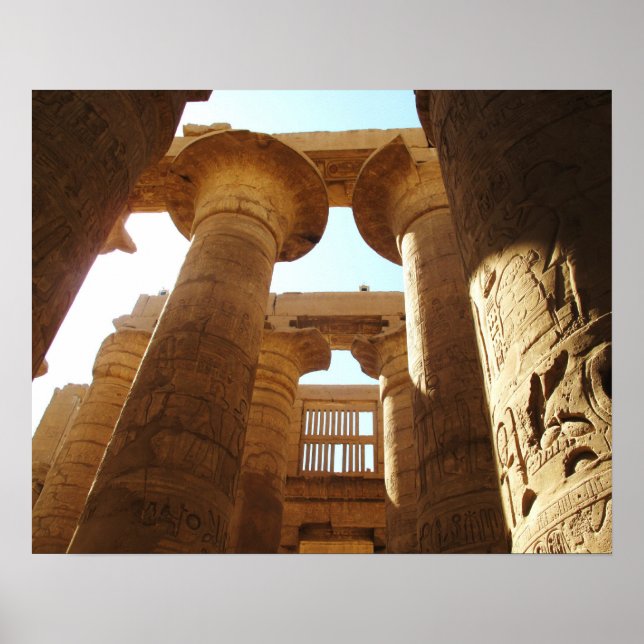 Altes Ägypten Karnak Tempelhieroglyphen Reisen Poster (Vorne)