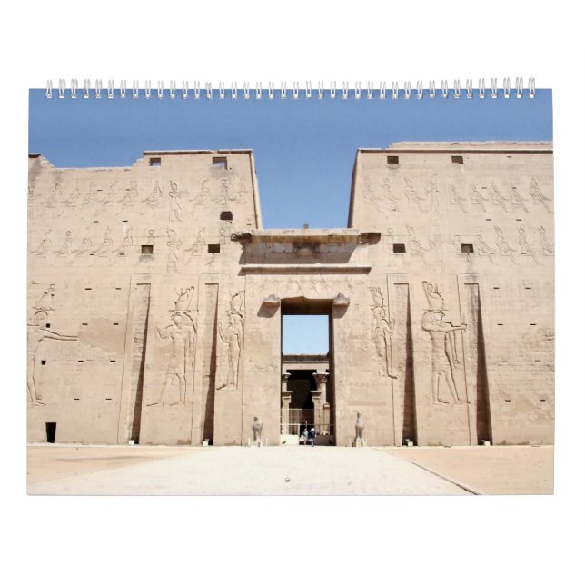 Altes Ägypten mit Pyramiden, Sphinx-Tempel Kalender (Rückseite)