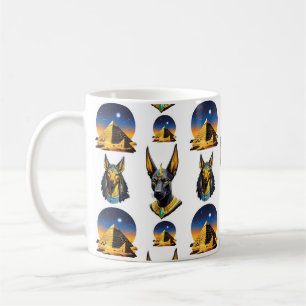 Altes Ägypten Pyramide Anubis Muster Design Kaffeetasse