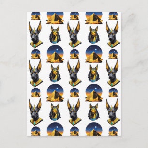 Altes Ägypten Pyramide Anubis Muster Design Postkarte