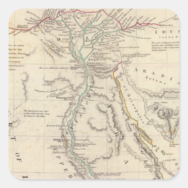 Altes Ägypten Quadratischer Aufkleber (Vorderseite)