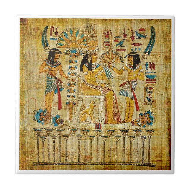 Altes Ägypten-Tapisserie-Rolle Heirogliphics Fliese (Vorderseite)