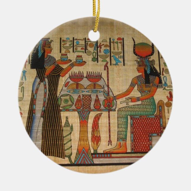 ALTES ÄGYPTEN-WAND-WANDGEMÄLDE KERAMIK ORNAMENT (Vorne)
