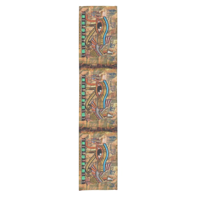 Altes ägyptisches Auge des Horus Wadjet Tischläufe Kurzer Tischläufer (Vorderseite)