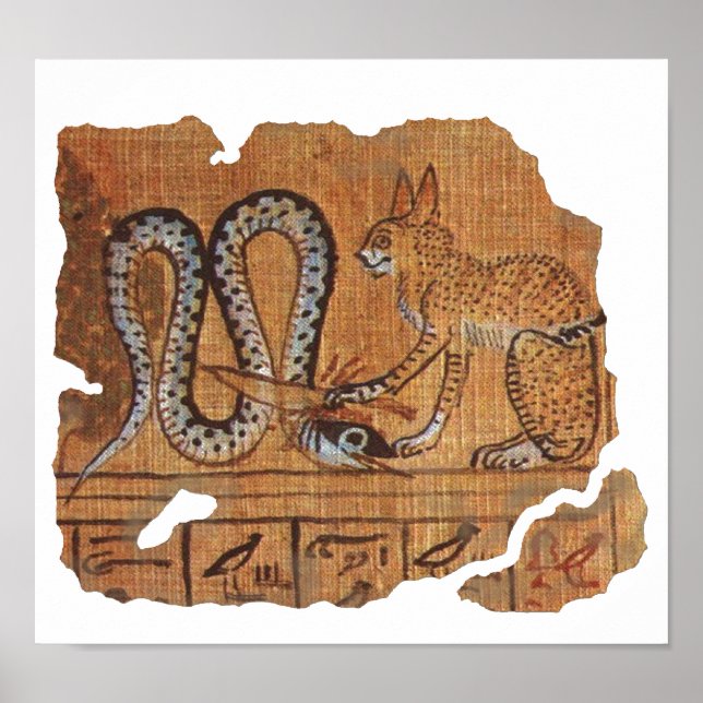 Altes ägyptisches Buch der Toten Ra & Apophis Poster (Vorne)