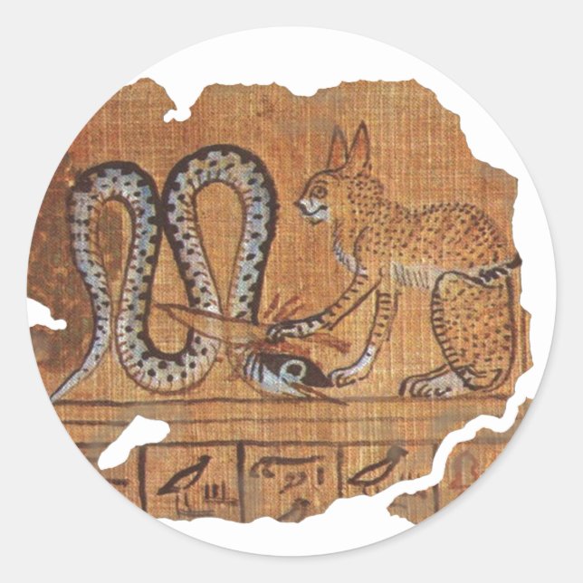 Altes ägyptisches Buch der Toten Ra & Apophis Runder Aufkleber (Vorderseite)