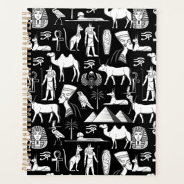 Altes ägyptisches Hieroglyphen-Symbolmuster Planer