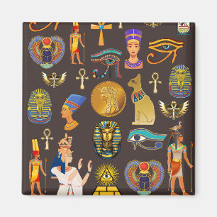 Altes ägyptisches Hieroglyphisches Muster Magnet