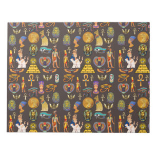 Altes ägyptisches Hieroglyphisches Muster Notizblock