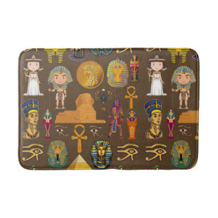 Altes ägyptisches Hieroglyphisches Muster-Symbol Badematte