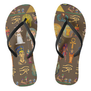 Altes ägyptisches Hieroglyphisches Muster-Symbol Flip Flops
