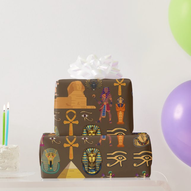 Altes ägyptisches Hieroglyphisches Muster-Symbol Geschenkpapier (Partygeschenke)