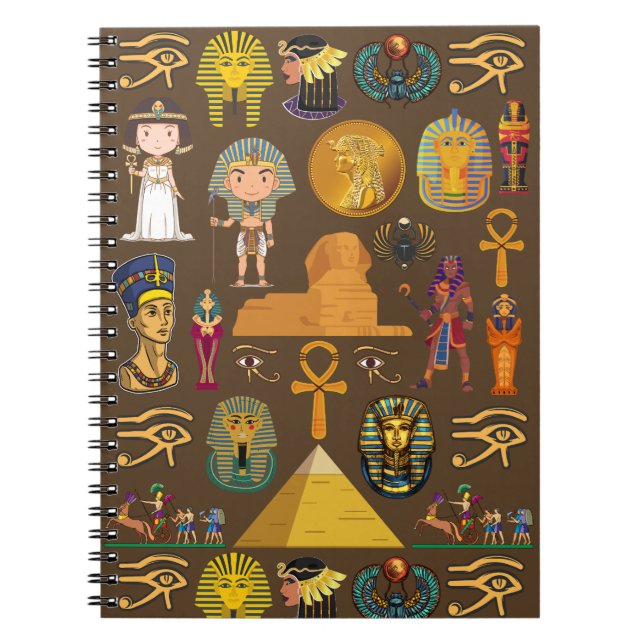 Altes ägyptisches Hieroglyphisches Muster-Symbol Notizblock (Vorderseite)
