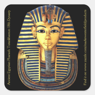 Altes ägyptisches Pharao Tutankhamun 18. Dynastie Quadratischer Aufkleber