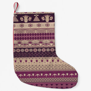 Altes ägyptisches Zierstamm nahtloses Muster. Kleiner Weihnachtsstrumpf