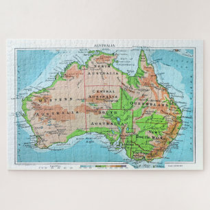 Altes Australien. Eine restaurierte Karte.