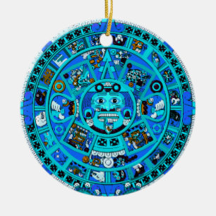 Altes aztekisches Mayasymbol - Ende der Welt?! Keramik Ornament