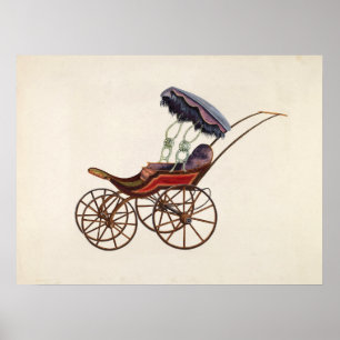 Altes Baby-Kinderwagen-Plakat Poster