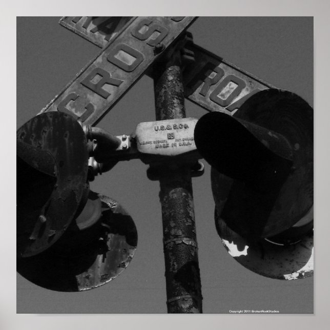 Altes Bahnübergangssignal Poster (Vorne)