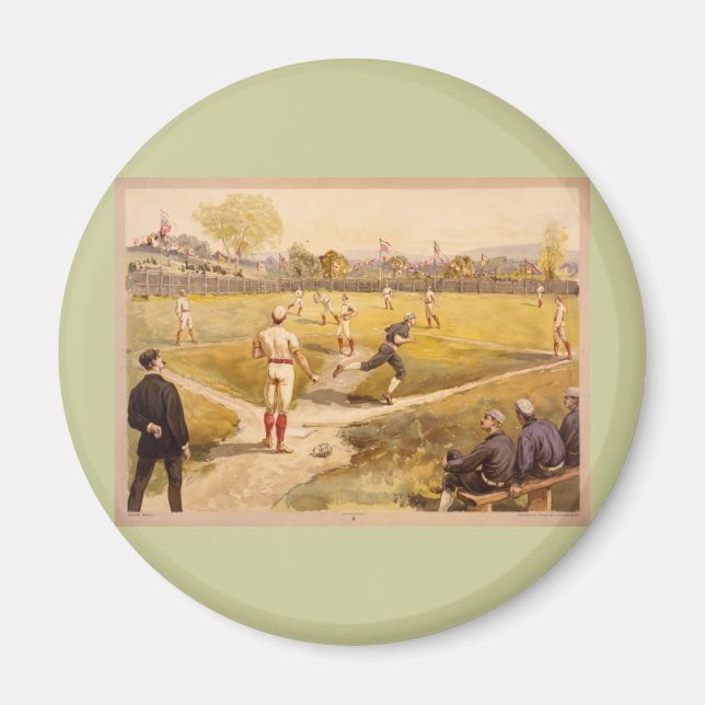 Altes Baseballspiel Magnet (Vorne)
