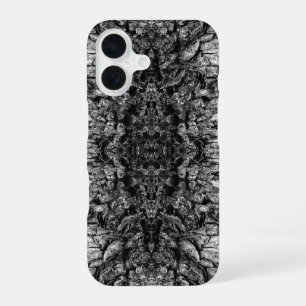 Altes Baumrinden Schwarz-Weiß-Foto Musterdesign iPhone 16 Hülle