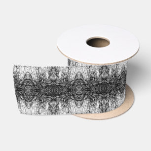 Altes Baumrinden Schwarz-Weiß-Foto Musterdesign Satinband