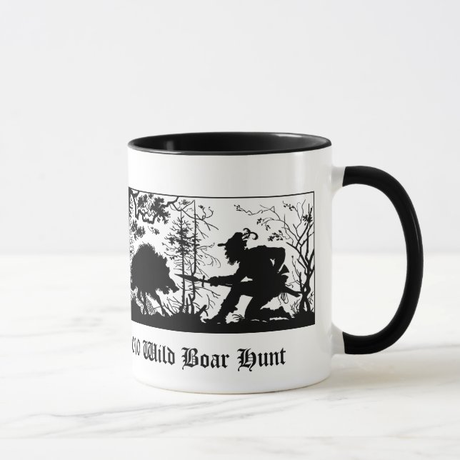 Altes bayerisches Art-wilder Eber-Schwein/wilder Tasse (Rechts)