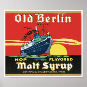 Altes Berlin-Art-Hopfen gewürzter Malz-Sirup Poster