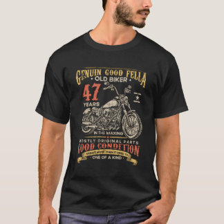 Altes Biker 47 Jahre im Herbst 47. T-Shirt