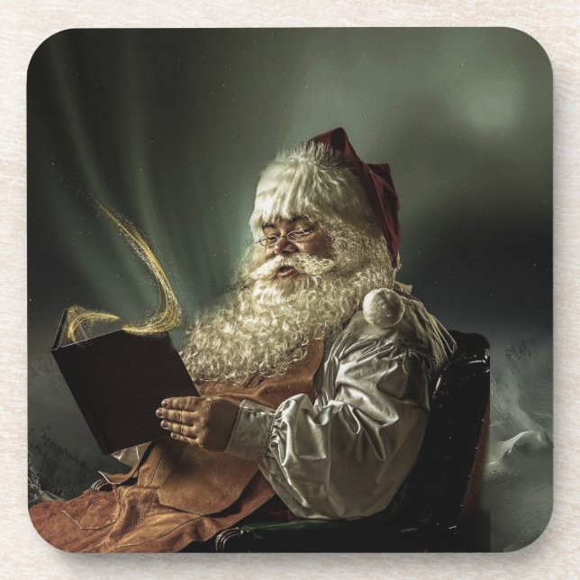 Altes Bild der Magie des Weihnachtsmannes Getränkeuntersetzer (Vorderseite)