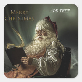 Altes Bild der Magie des Weihnachtsmannes Quadratischer Aufkleber