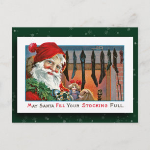 Altes Bild von Weihnachtsmann auf Postkarte