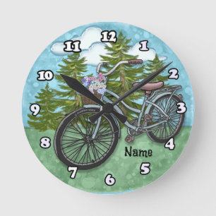 Altes Blaues Fahrrad Runde Wanduhr