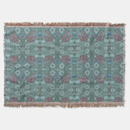 Altes Blumenmuster Grün Blau Rot Weiß Decke