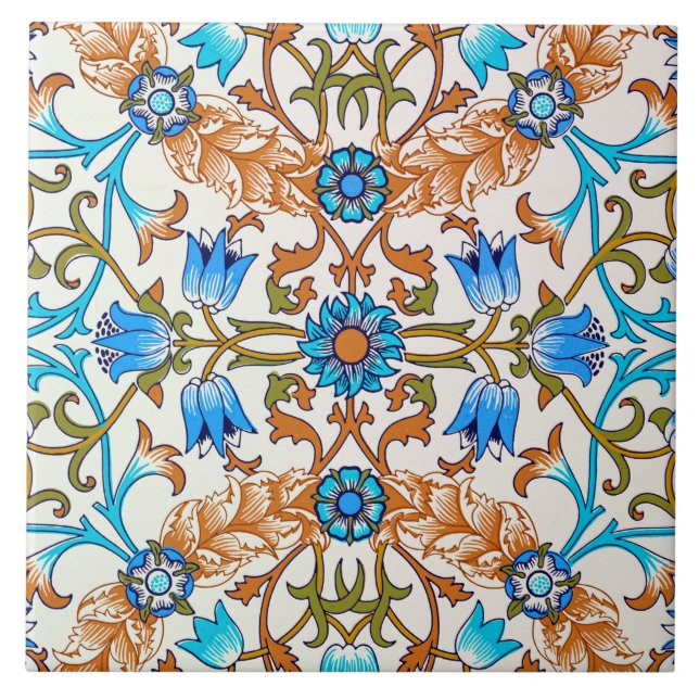 Altes Blumenmuster, William Morris Fliese (Vorderseite)