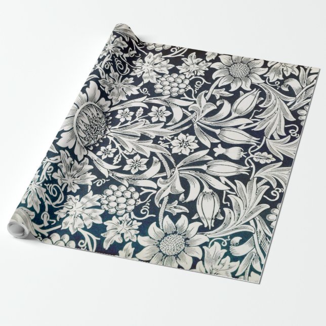 Altes Blumenmuster, William Morris Geschenkpapier (Ungerollt)