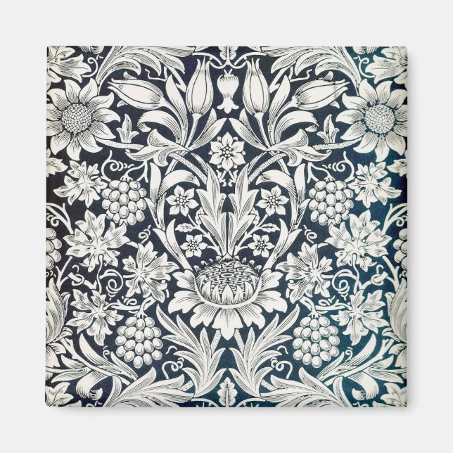 Altes Blumenmuster, William Morris Magnet (Vorne)