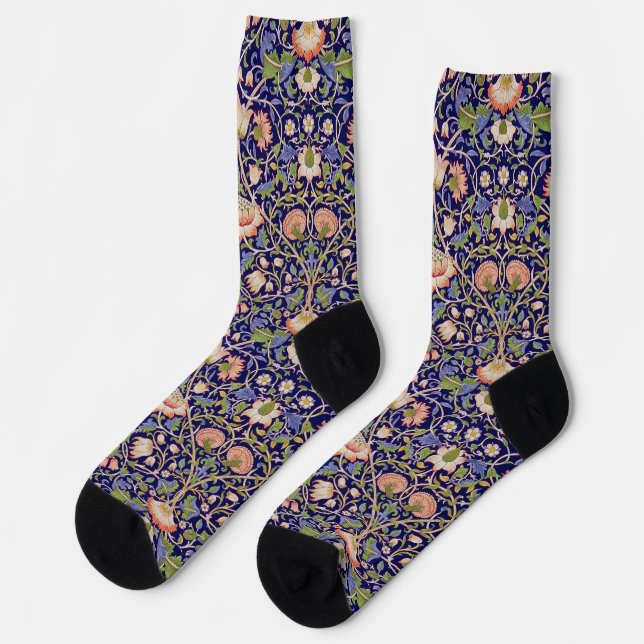 Altes Blumenmuster, William Morris Socken (Linkes Detail)