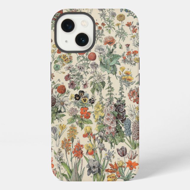 Altes Botanisches Muster iPhone Hülle (Rückseite)