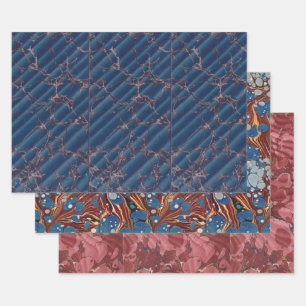 Altes Buch Marbling Geschenkpapier Set