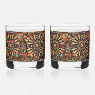 Altes Cerulean "Aztec Dream" 12oz Rocks Brillen Whiskyglas