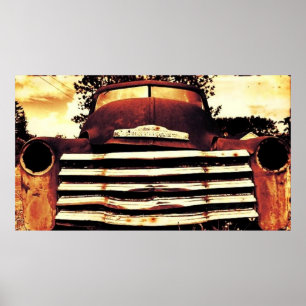 Altes Chevy, das LKW bewirtschaftet Poster