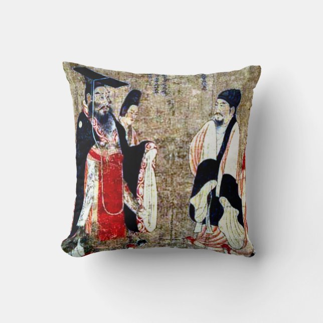 Altes chinesisches Kunst-Wurfs-Kissen Kissen (Vorderseite)