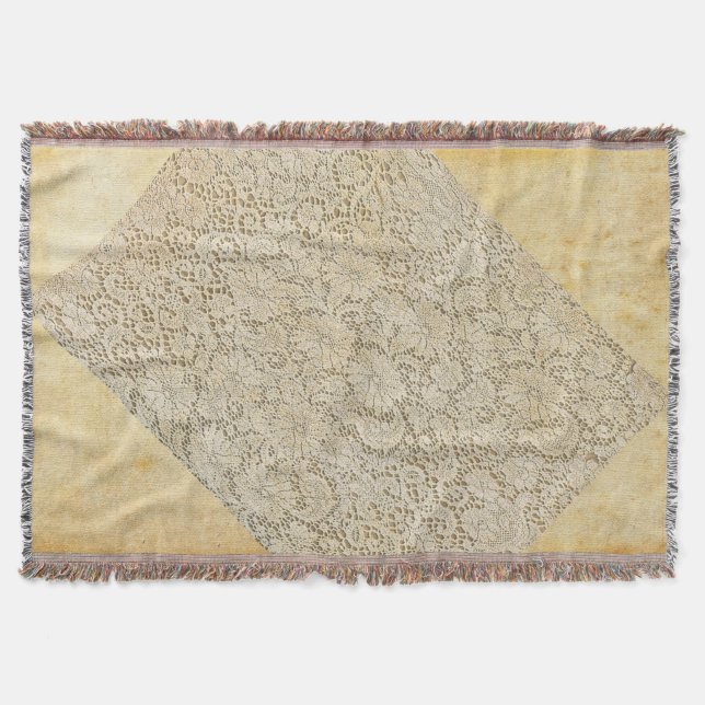 Altes Crochet Lace Floral Pattern + Ihre Ideen Decke (Vorderseite)
