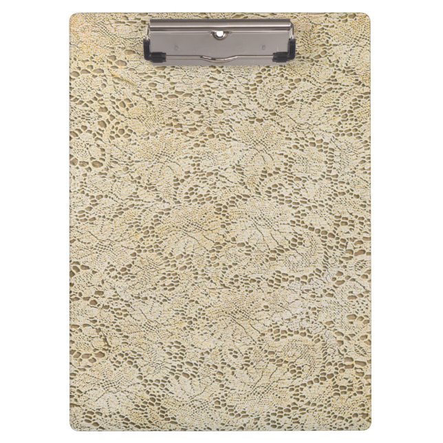 Altes Crochet Lace Floral Pattern + Ihre Ideen Klemmbrett (Vorderseite)