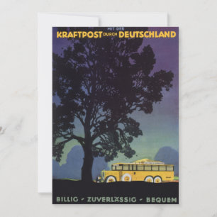 Altes Deutschland, Gelber Bus in der Nacht, Reise 