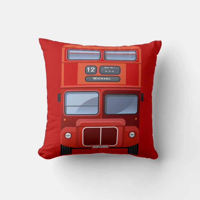 Altes Doppeldecker-Bus-Kissen Londons rotes Kissen (Vorderseite)