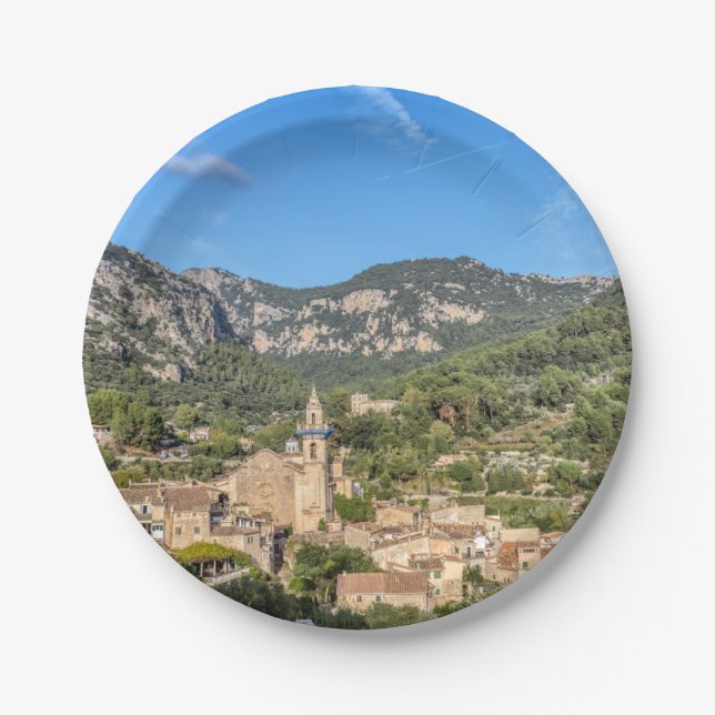 Altes Dorf Valldemossa - Mallorca, Spanien Pappteller (Vorderseite)