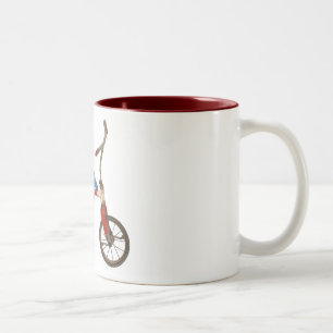 Altes Dreirad Zweifarbige Tasse