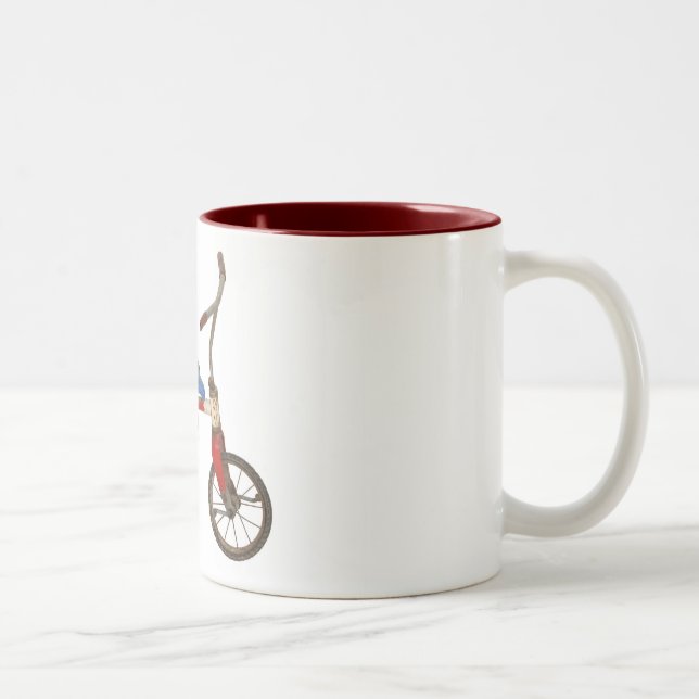 Altes Dreirad Zweifarbige Tasse (Rechts)